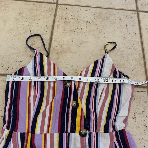 JustFab Multi-Color Striped Spaghetti Strap Dress - Picture 3 of 9